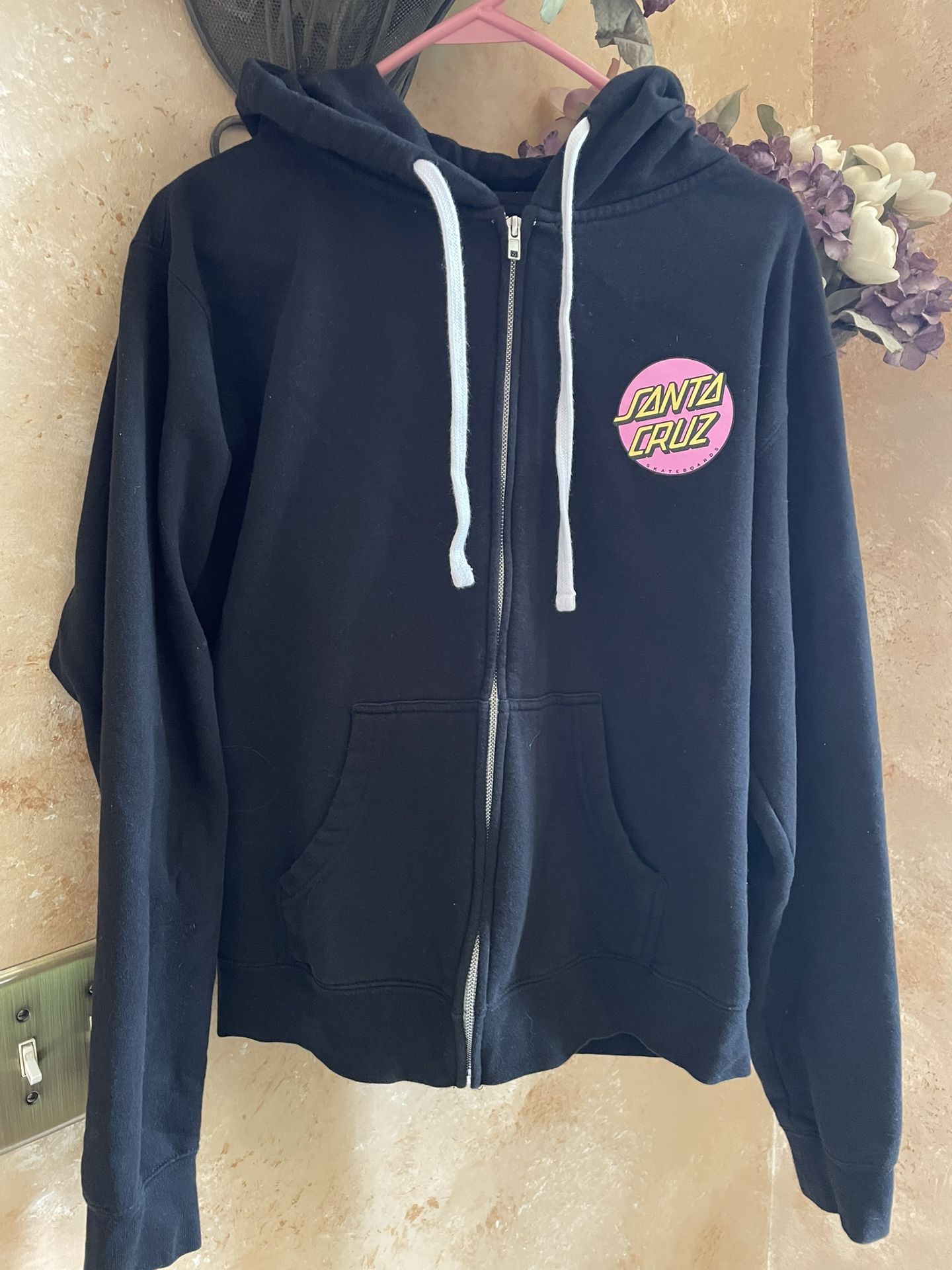 Santa Cruz Sweatshirt Classic Dot Zip-Up Skate Sweatshirt Black