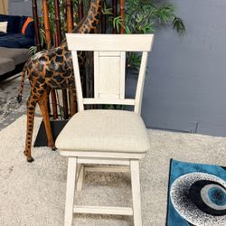 Brand New Counter Height Swivel Barstool In Weathered White 