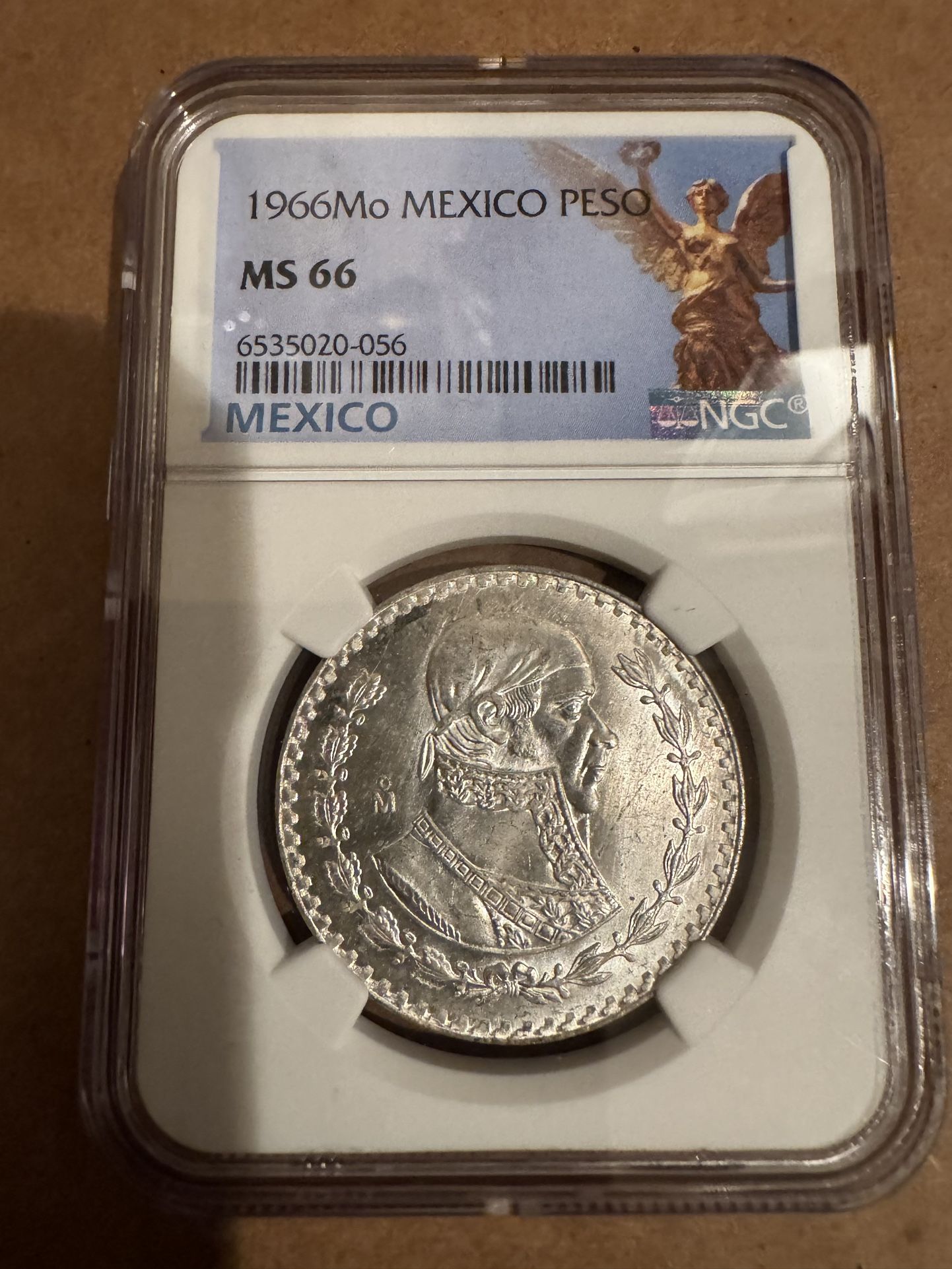 1966 Mo Mexican Peso MS-66
