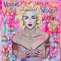 Madonna original large acrylic painting on canvas pop art new Vogue