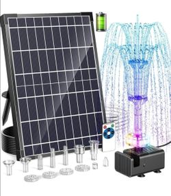 Poposoap 12W Solar Fountain Pump with Battery & Light