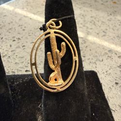 10KT Gold Cactus Pendant 26882-1