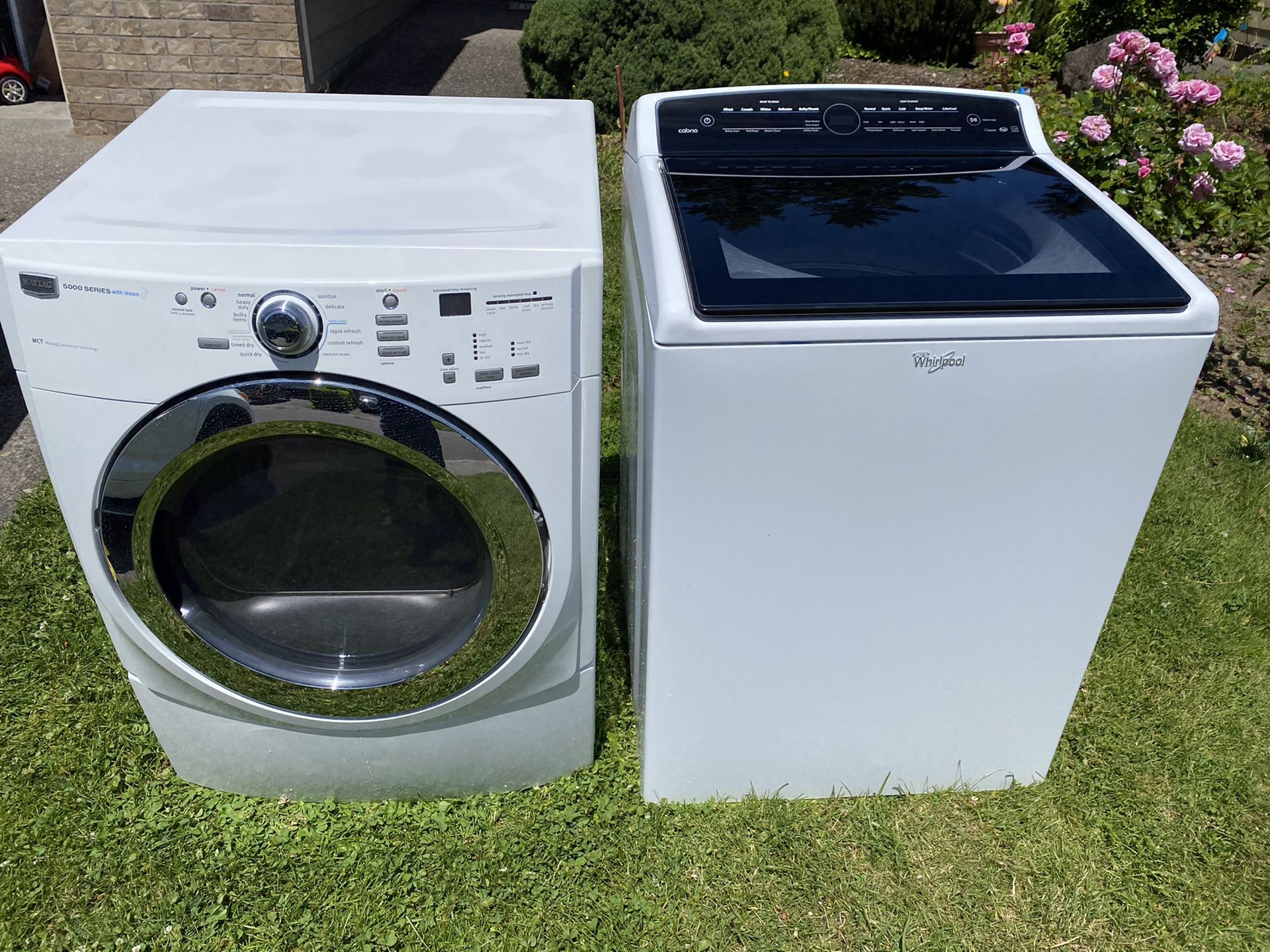 Whirlpool Smart Touchscreen Heavy Duty Washer And Maytag 5000 Dryer
