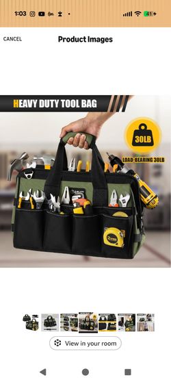 UUP Heavy Duty Tool Bag 15-Inch, 16-Pocket