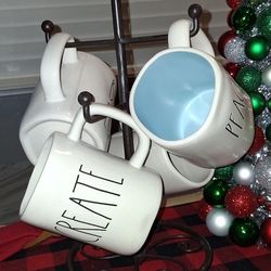 Rae Dunn Cups And Holder 