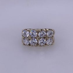 14k White Gold Ladies Cubic Zirconia's Statement Ring