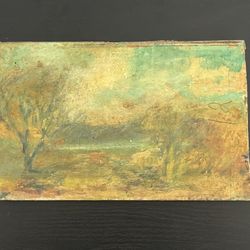 Listed LOUISE KAMP (1(contact info removed)) c1940s Autumn Mountain Landscape Oil Painting