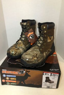 HERMAN SURVIVORS MEN'S 8" HUNTING BOOTS CAMO WATERPROOF THINSULATE, Size 8 1/2 W NEW