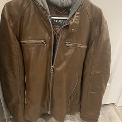 Guess Men’s Leather Jacket Size L