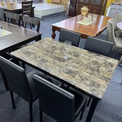 New Marble Dining Table ❣️ Financing Available, $39 Down, New In Box