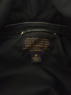 Alpha Industries Navy Hooded Flight Jacket Medium