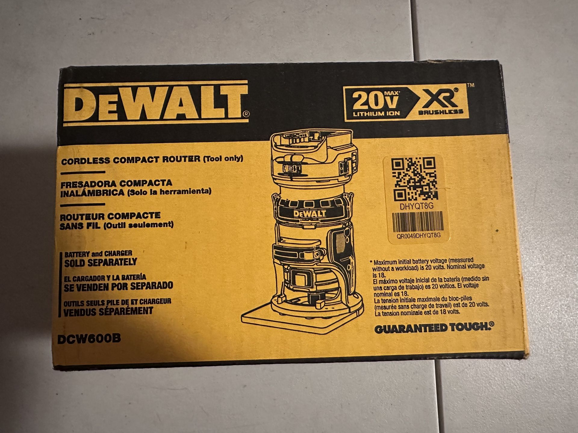 DeWALT 20v Max Router DCW600B