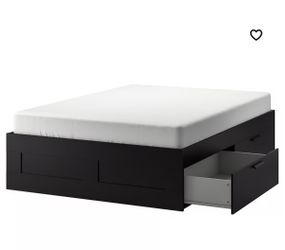 BRIMNES Bed frame with storage