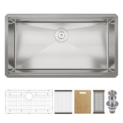 33" x 18.74" Rectangular Workstation Undermount Stainless Steel Single Bowl Kitchen Sink