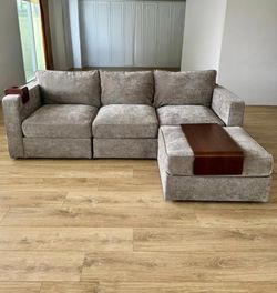 Lovesac Sactional – Venetian Taupe Corded Velvet (Delivery Available)