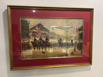 FRAMED AND NUMBERED "MOMENT OF GLORY" BY G HARVEY /12500!