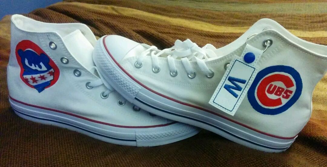 Brand New in Box Custom 2016 World Series Champion Chicago Cubs Converse Men's 12 by Mr. Perfek Kix