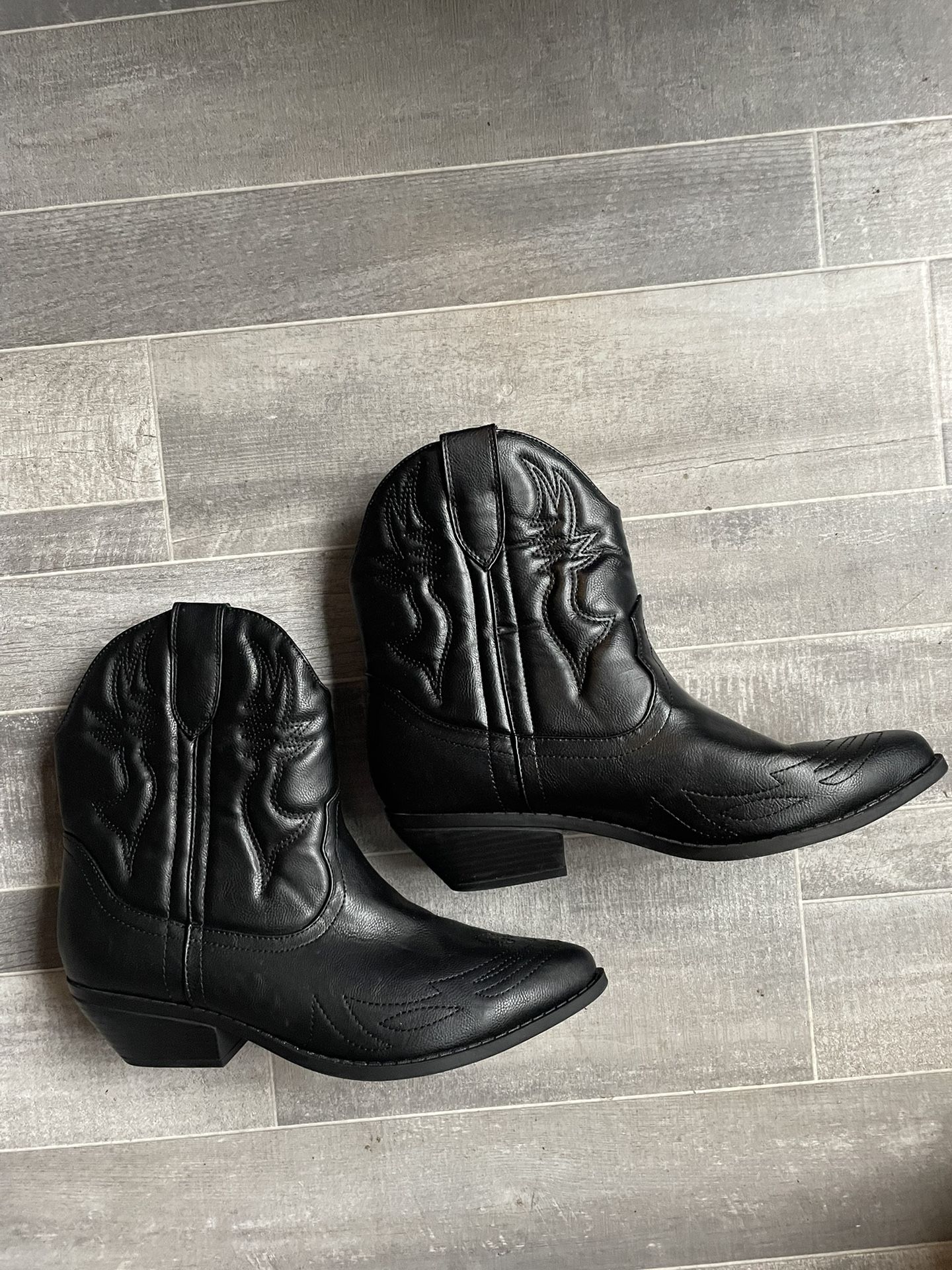 Soda Women Cowboy Western Stitched Ankle Boots Pointy Toe Booties Black RIGGING