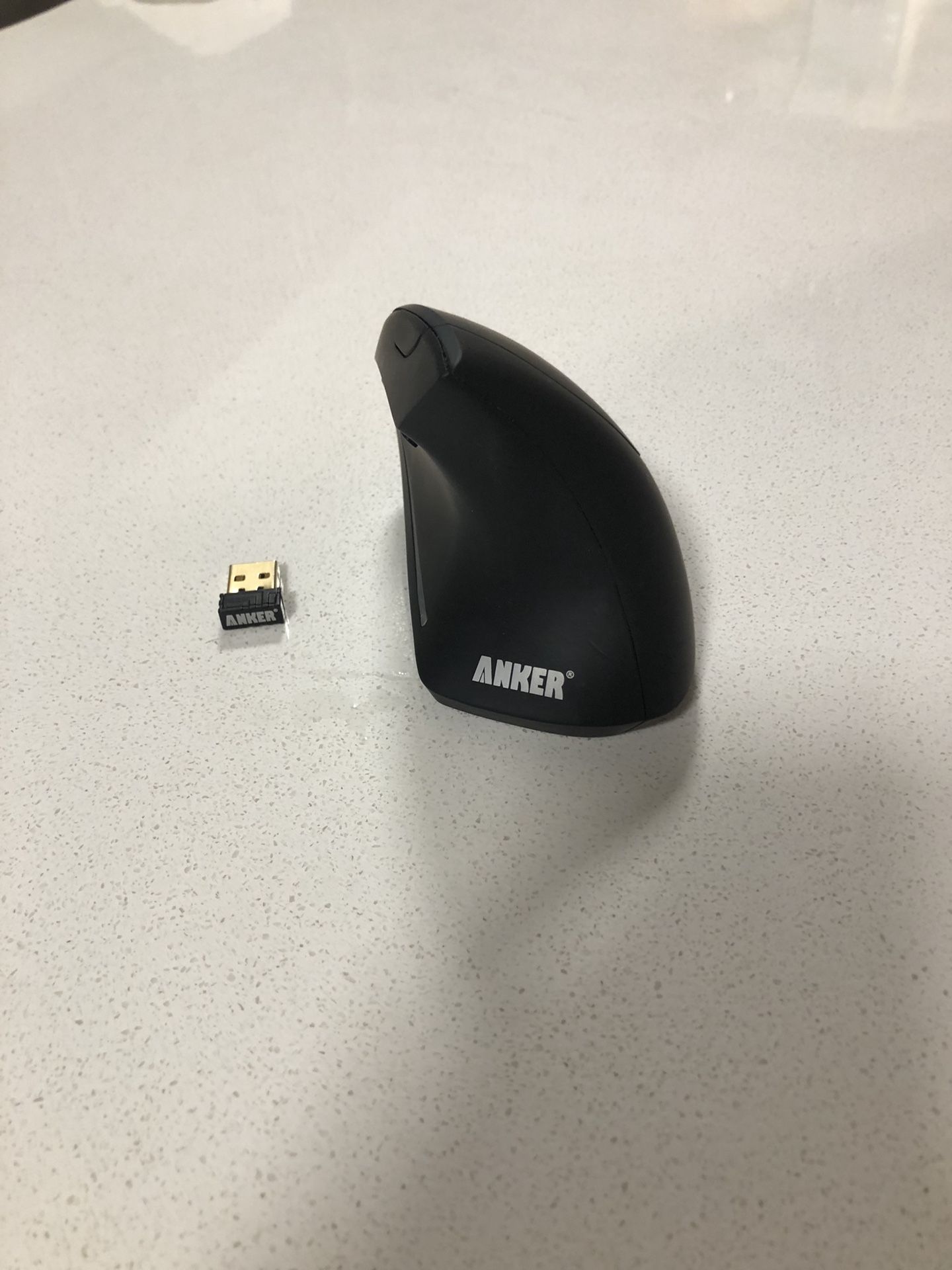 Anker AK-UBA 2.4G Wireless Vertical Ergonomic Optical Mouse, 800/1200/1600 DPI, 5 Buttons for Laptop, Desktop, PC, Macbook - Black
