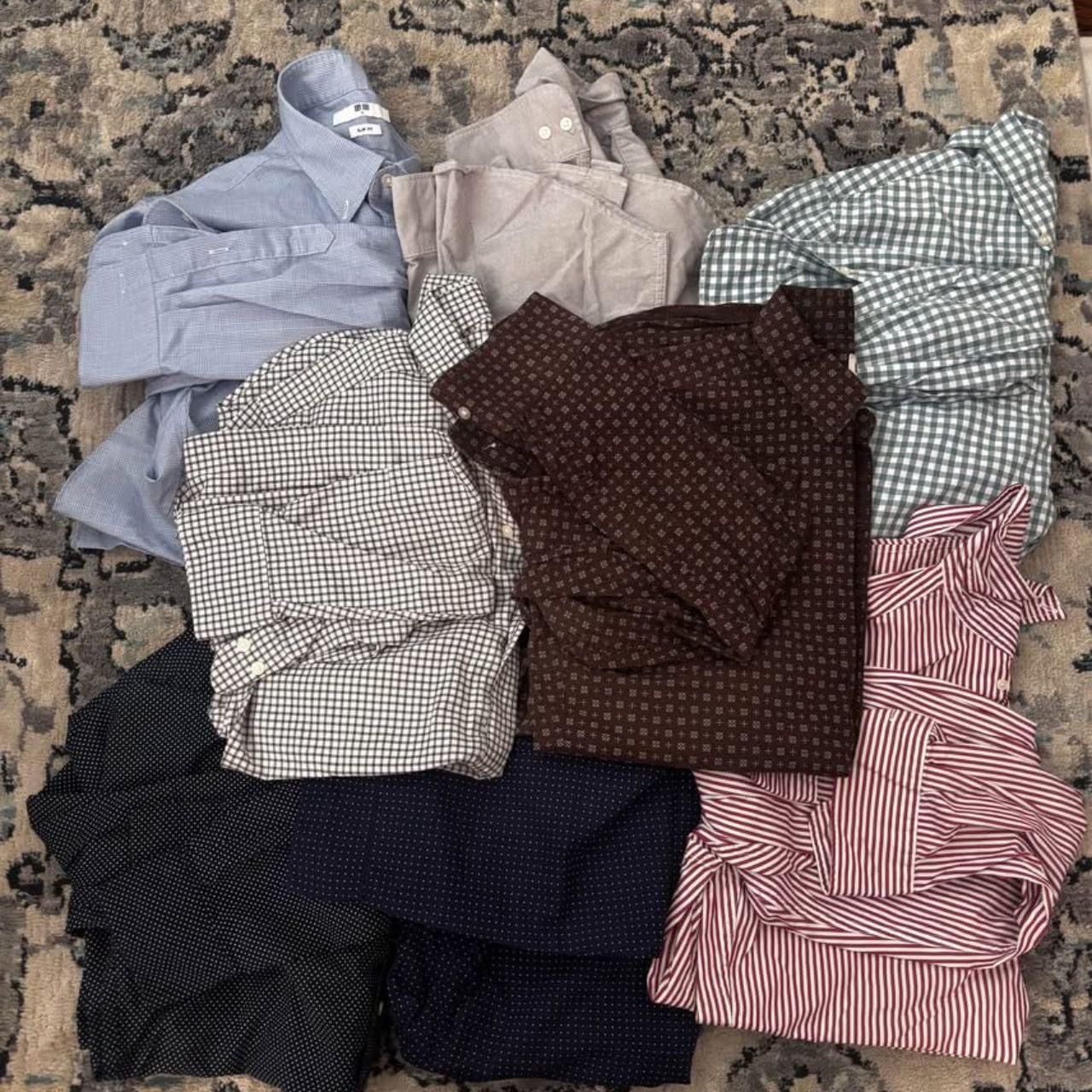 Bundle Of 8 Uniqlo Long Sleeve Dress Shirts