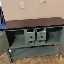 Table with Storage Drawers and Shelf 