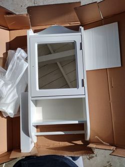 New White Medicine Cabinet And Towel/Paper Rack Set