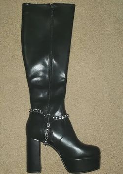 Lamoda Midnight Hour Platform Knee High Boots Size 7