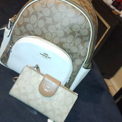 Coach Backpack With Wallet Original