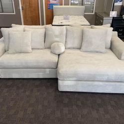 Big Soft Cream Sectional Couch