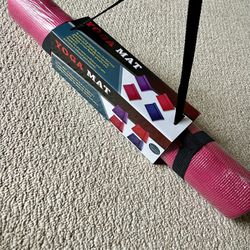 Rose Pink Yoga Mat With Carrier NEW
