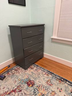 Tall Gray 4-Drawer Dresser