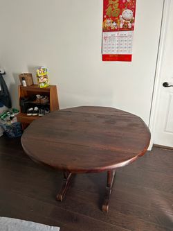 vintage foldable round table, 50 years old