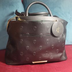 Betsey Johnson Black  skull large tote