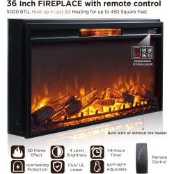 ES36 $340 2 box ES36-1,es36-2 Farmhouse Fireplace TV Stand for 80 Inch TV, Entertainment Center - Black  This farmhouse style TV stand is designed for