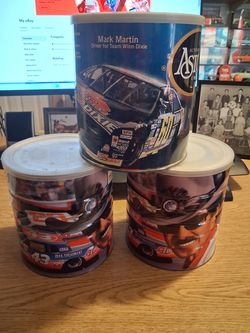 VTG. Nascar sealed coffee cans