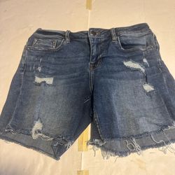 Vigoss Shorts Womens 27 Blue Bikercore Distressed Grunge Cut Off High Rise Ace