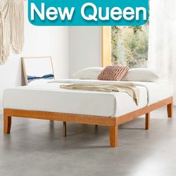 Brand New Queen Size Solid Wood 12 Inch Platform Bed Frame 