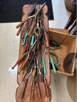 Vintage Metal Wood Hair Curling Straightening Iron Salon Barber Display $5 EACH