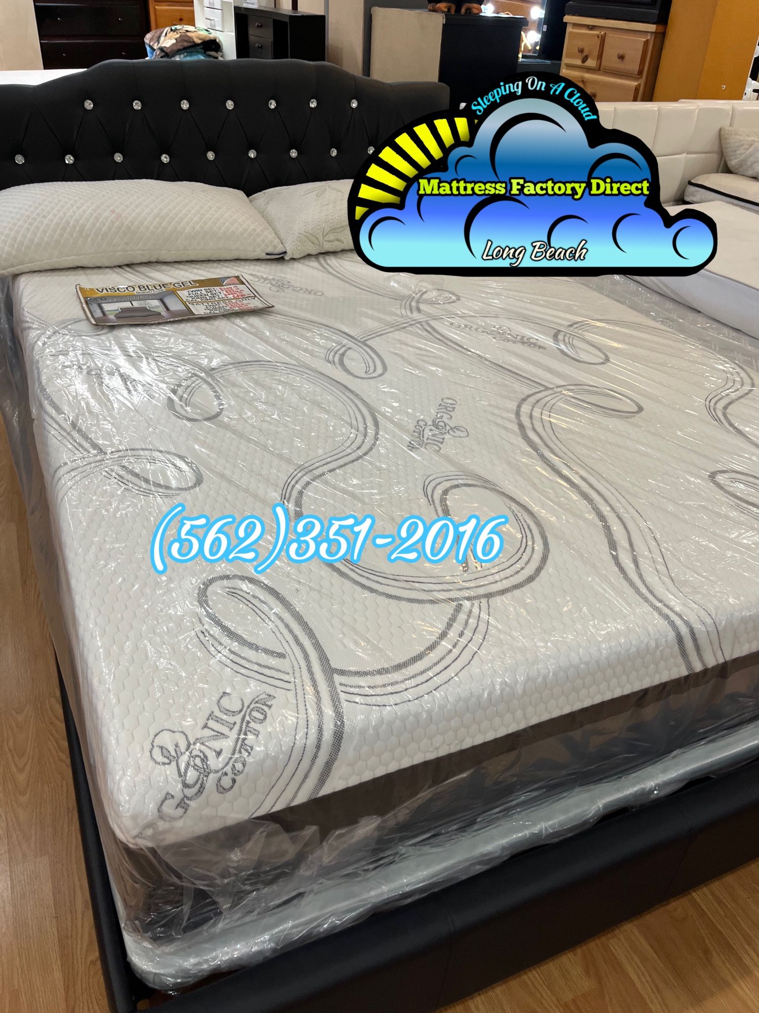 Queen Memory Foam Mattress With Boxspring New Set 