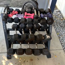 Full Dumbbell Set (2–45 lbs) + Rack $350 OBO