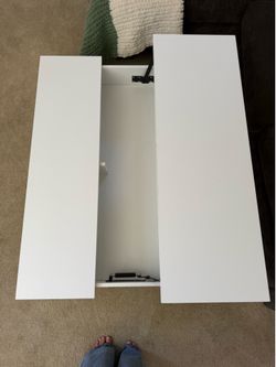 White storage coffee table