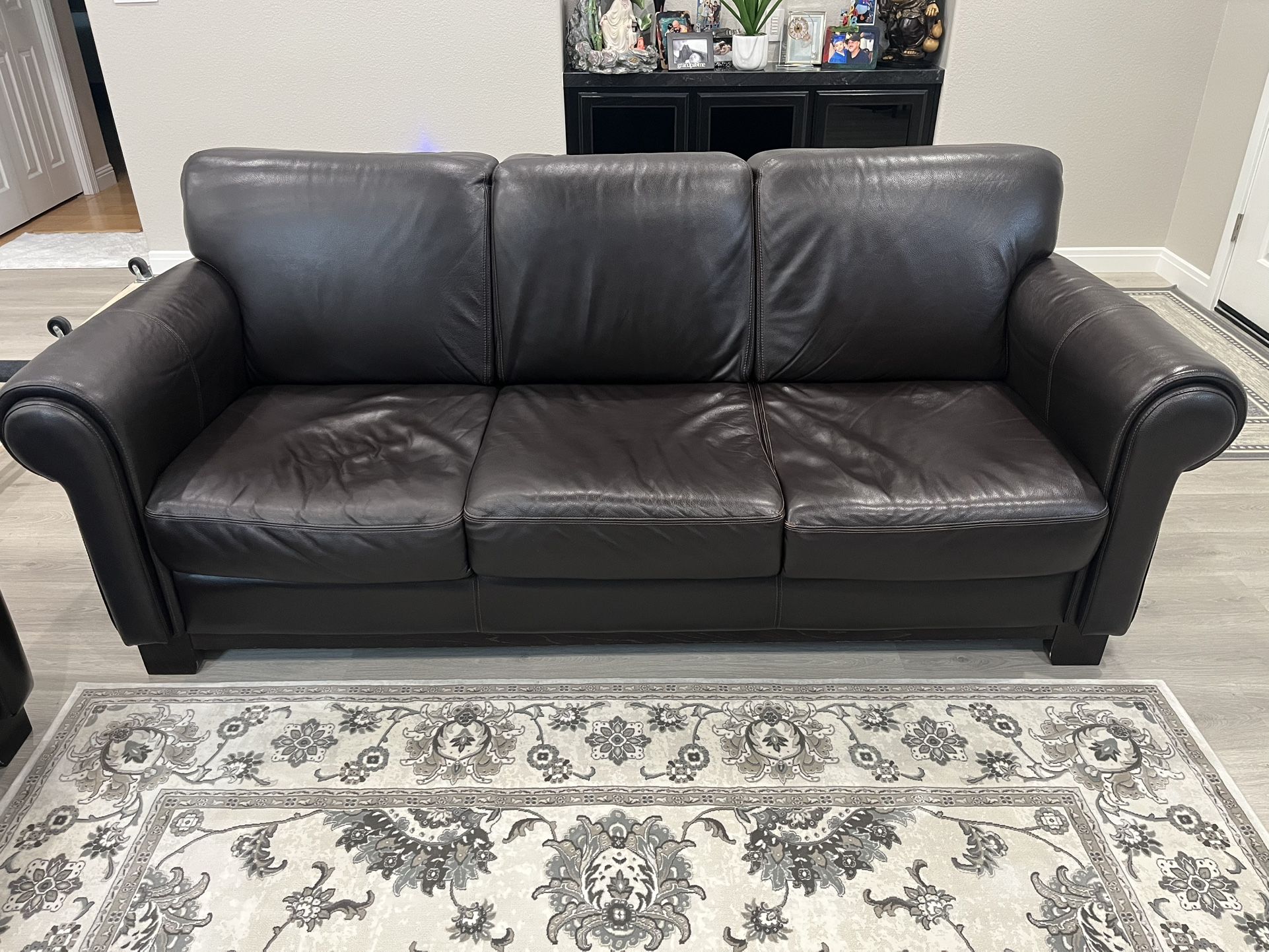 Espresso, Leather Sofa, And Loveseat