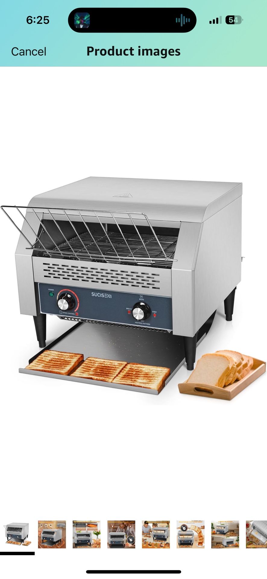 Commercial Conveyor Toaster 450 Slices/Hour Stainless Steel Toaster