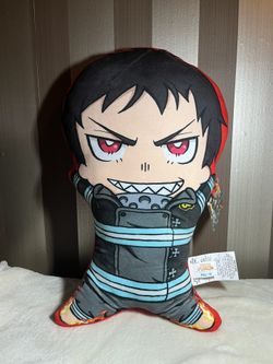 New Large Fire Force Anime Figural Pillow - Shinra Kusakabe - 20x12”