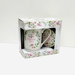New Kent Pottery We Love Because He First Loved Us Tea/Coffee Cup With Lid Mug Christian Art Gift Ceramic