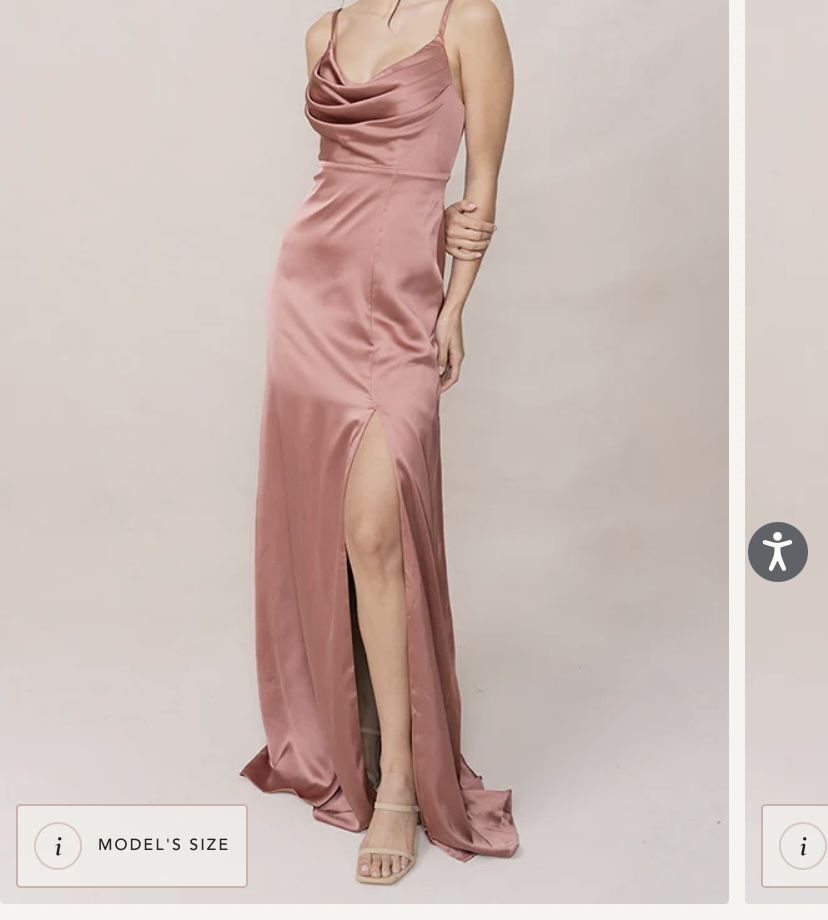 Ember Satin Dress - Dessert Rose Size 10