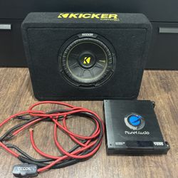 Car Subwoofer & AMP Package | Kicker CompC Subwoofer In Enclosed Box