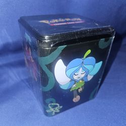 Pokemon TCG Stacking Tin, Factory Sealed, 2025 3 Booster Pks, 2 Stickers