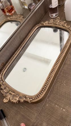 Ornate Gold Decorative Mirror Tray