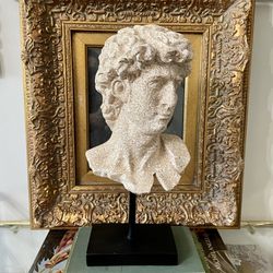 Classic 12 1/2” H Michelangelo David Textured Art Sculpture Bust